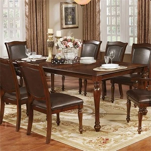 Furniture of America Simmons Wood Extendable Dining Table in Brown Cherry - Picture 1 of 4
