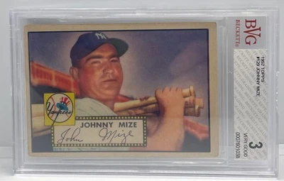 1952 Topps #129 Johnny Mize Yankees 1st Baseman Vintage Graded 3 Very G - Image 1 of 2