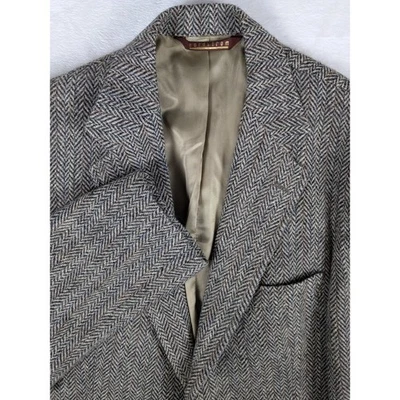 VTG Men Harris Tweed Blazer Jacket Nordstrom Herringbone Wool  40R READ - Image 1 of 4