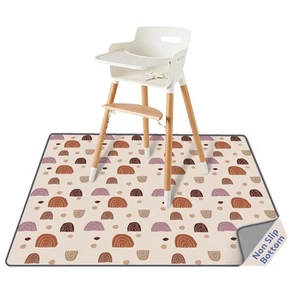 Baby Splat Mat for Under High Chair, 50.4 x 50.4 Inch Wipeable Splash Mat, Wa... - Picture 1 of 6