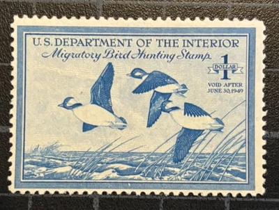 US Stamps - SC# RW15 - Duck Stamp - MOGH - Gum Disturbed - SCV $60.00 - Image 1 of 2