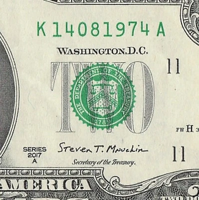 AUG 14 1974 Birthday Fancy Serial Number Date Note One Dollar Bill 08 14 1974 - Image 1 of 4