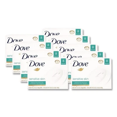Dove CB613789 4.5 oz. Sensitive Skin Bath Bar - Unscented (72/CT) New - Image 1 of 4