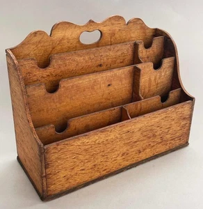 ANTIQUE GOLDEN OAK LETTER / STATIONARY RACK writing slope correspondence box - Picture 1 of 8