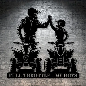 Personalized Dad And Son ATV Metal Sign. Custom Father's Day Wall Decor Gift - Picture 1 of 6