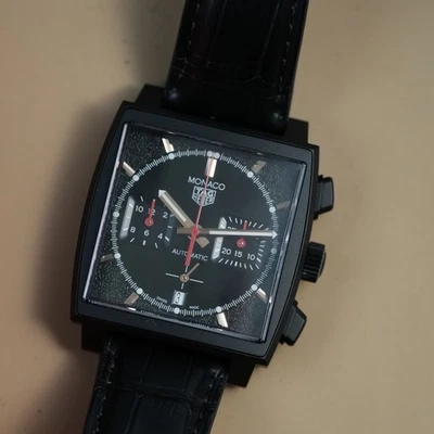 Reloj TAG Heuer Monaco Hombre Negro - CBL2180.FC6497 Como Nuevo 2024 Completo Foto 1 de 4