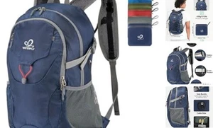 Lightweight Packable Hiking Backpack: 30L Foldable Travel Daypack Dark Blue - Picture 1 of 7