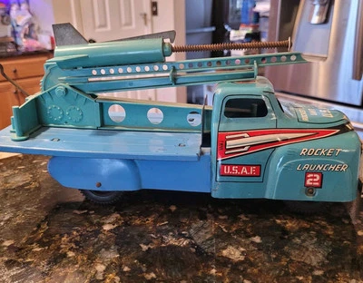 Camión unidad de misiles guiados por cohete móvil Marx de colección litografía años 50 INCOMPLETO LEER Foto 1 de 4