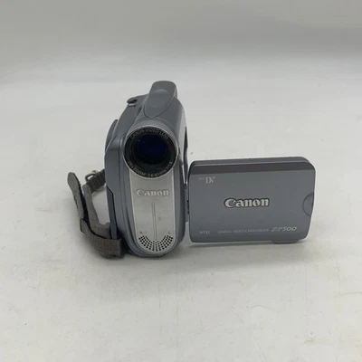 Canon ZR500 MiniDV Digital Video Camcorder Silver Handheld Camcorder Untested - Image 1 of 4