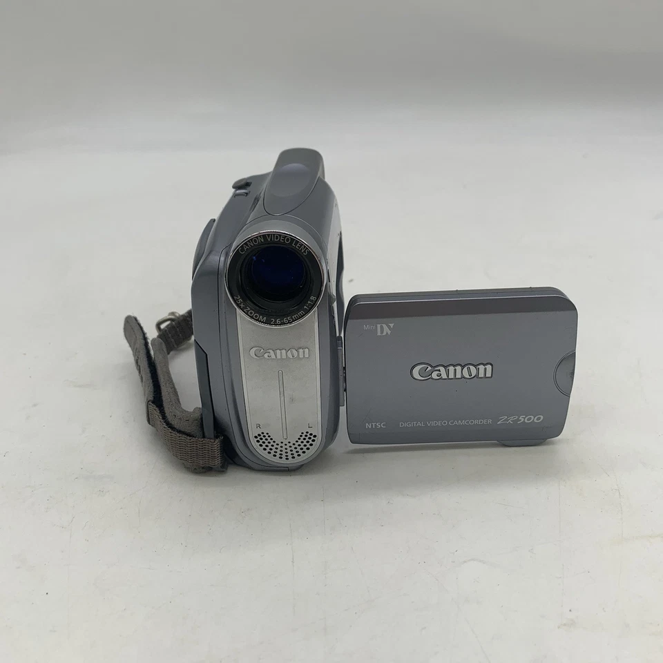 Canon ZR500 MiniDV Digital Video Camcorder Silver Handheld Camcorder Untested - Image 1 of 4