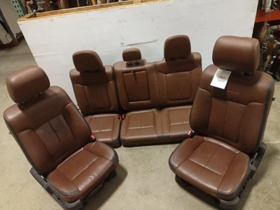 Front & Rear Brown Leather Seats from 2013 Ford F150 Platinum Crew Cab 11945678 Foto 1 de 4