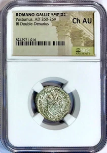 260-269 AD Postumus Ancient Roman Gallic a BI Double Denarius NGC NGC Choice AU - Picture 1 of 6