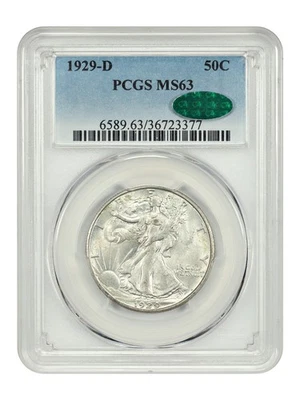 1929-D 50C PCGS/CAC MS63 - Walking Liberty Half Dollar - Image 1 of 4