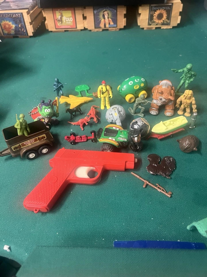 Vintage Kids Meal Toy Lot Cereal Box Figurines And toys 80s - Image 1 of 4