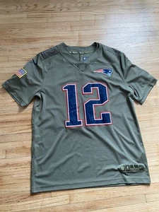 Men Large Nike Tom Brady New England Patriots Salute to Service Game Jersey - Picture 1 of 12