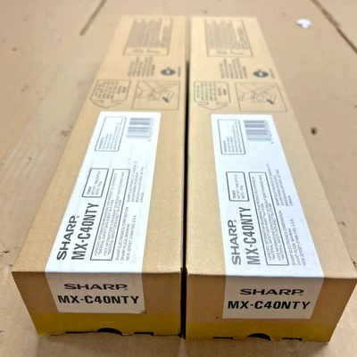 Juego de 2 tóneres amarillos Sharp MX-C40NTY / MXC40NTY genuinos Foto 1 de 3
