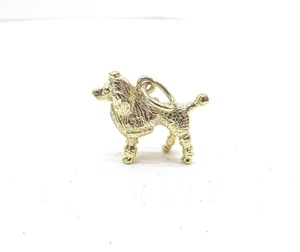 9ct Gold Charm Poodle Dog Vintage Yellow Gold Hallmarked Dangle Gift Box - Picture 1 of 5