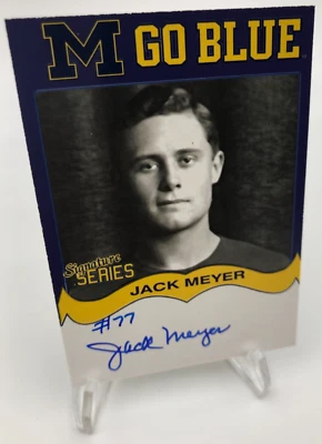TK Legacy JACK MEYER AUTO Card M GO BLUE MGB120 Signed Card MICHIGAN WOLVERINES - Image 1 of 4