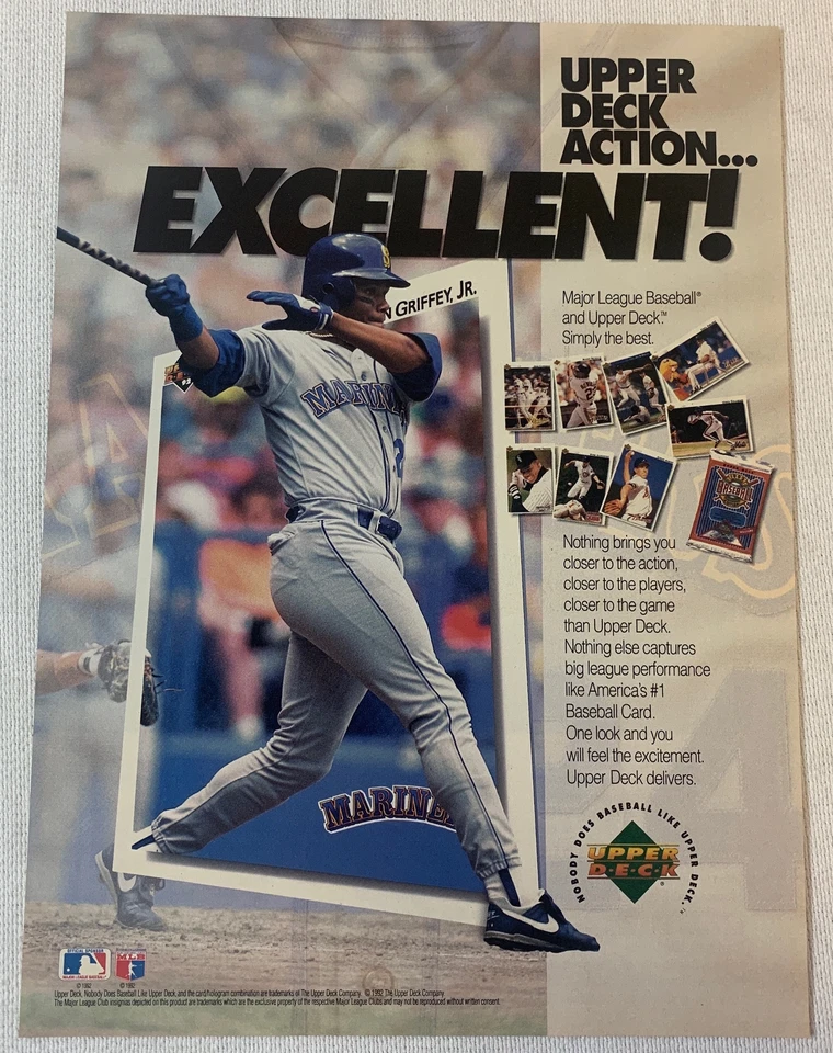 Anúncio de cartões de beisebol 1992 Upper Deck ~ KEN GRIFFY JR - Imagem 1 de 1