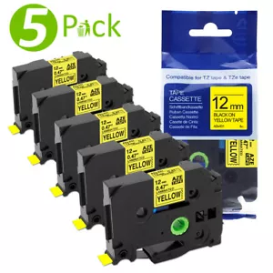 Cinta de etiqueta 5 piezas TZ-631 negra/amarilla TZe-631 para Brother P-touch PT-1880 12 mm*8 m - Imagen 1 de 6