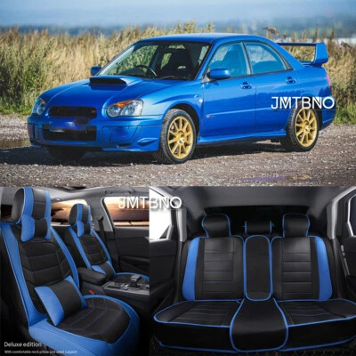 For Subaru WRX STI Luxury Leather 5-Seat Car Cover Front & Rear Full Set Cushion - Image 1 of 4
