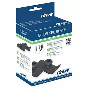 Drive Medical Walker Ski Glides Black Durable&Easy to Install 1 Pair Pack of 6 - Picture 1 of 4
