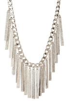 Rebecca Minkoff Womens Silver Pave CZ Runway ID Necklace 2216