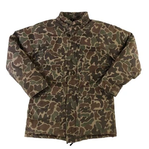 Vintage Eddie Bauer Jacket Mens Medium Goose Down Puffer Camo Button-UpMade USA - Picture 1 of 14