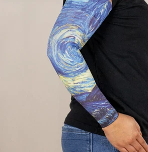 LympheDIVAs Medical Graduated Compression Arm Sleeve for Lymphedema Starry Night - Picture 1 of 6