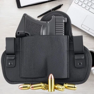 Tactical IWB Dual Clip Soft Pancake Concealed Carry Pistol Waist Holster -Black - Picture 1 of 14