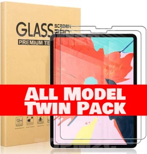 2 Pack 9H Tempered Glass Screen Protector For iPad 10.2 10.9 9.7 Air Pro 11 12.9 - Picture 1 of 11