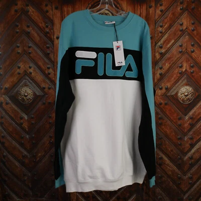 EUC Fila Sweatshirt Pullover XLT Big & Tall Black White Long Sleeve Crew Neck - Image 1 of 4
