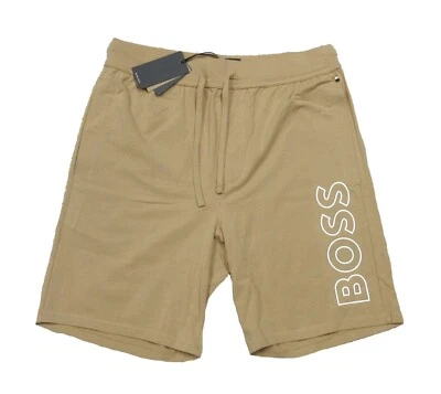 Pantalones cortos para dormir Hugo Boss para hombre marrón tostado identidad jersey Foto 1 de 2
