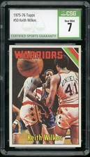 KEITH JAMAAL WILKES 1975-76 Topps #50 Warriors Rookie RC HOF CSG 7 NM Near Mint