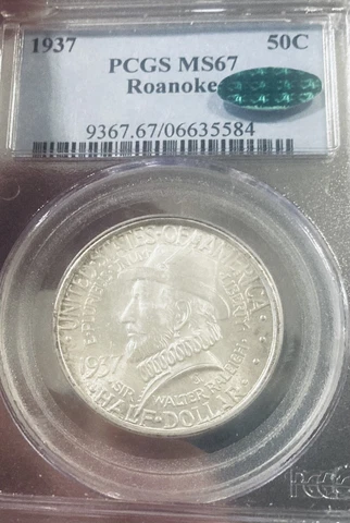 1937-P Roanoke PCGS MS 67 CAC Commemorative Half Dollar Cover