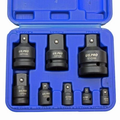 US.PRO US PRO 8pc Impact Socket Adaptor Reducer Set 3477 Step Up Step Down Adapter