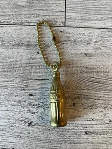 Vintage Coca-Cola Coke Miniature Gold Tone Metal Bottle Pendant Keychain, charm - Picture 1 of 2