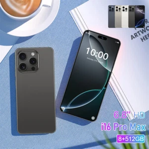 New i16 Pro Max 6.8" HD 8+512GB 7800mAh Android Smartphone Unlocked Dual SIM - Bild 1 von 30