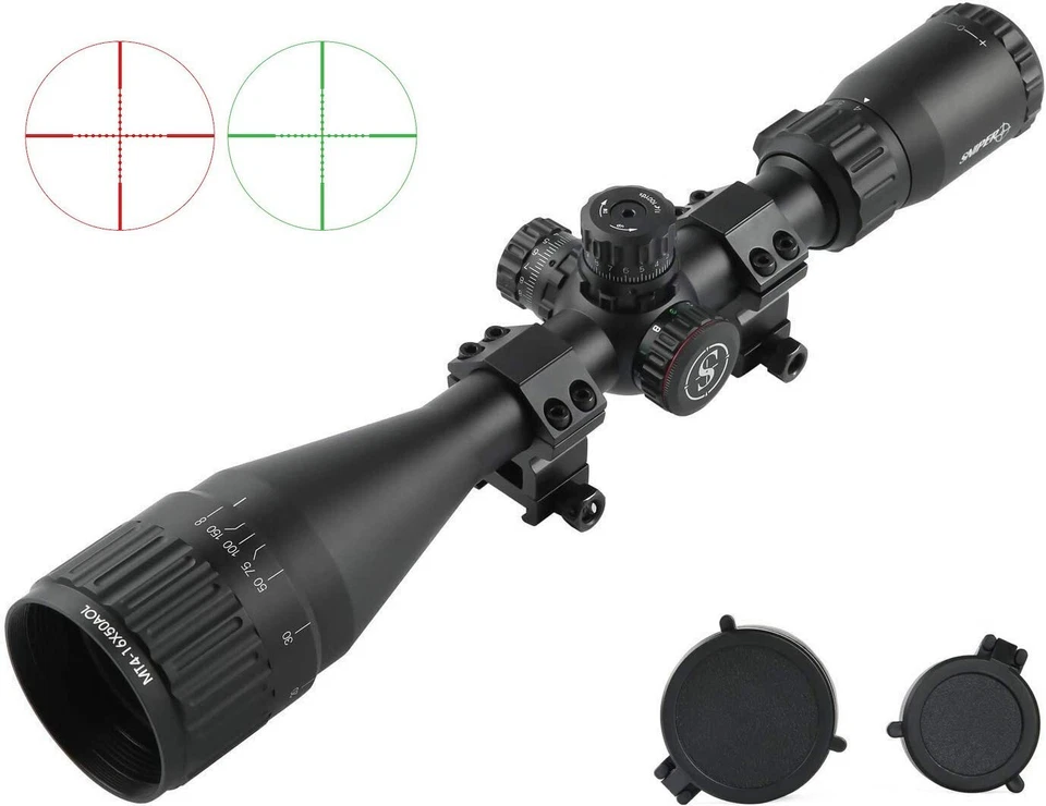 Sniper 4-16X50AO Hunting Rifle Scope with R/G Illuminated Mil-Dot Reticle - Image 1 of 4