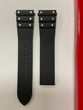 Cartier New Santos Watch Band 21mm Rubber Strap for  Quick Release Wate (Black)