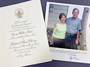 GEORGE W. BUSH 2005 INAGURATION EINLADUNG mit signiertem Bild - Bild 1 von 4