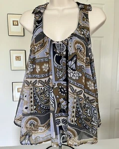 Free People Babydoll Swing Neckholder Top neu mit Etikett $ 78 Größe Small dunkle Kombi Paisley - Bild 1 von 8