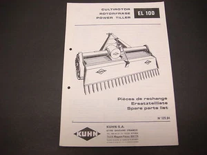 Kuhn Manual Power Tiller EL 100 Spare Parts List No.129.04 L1052 - Bild 1 von 1
