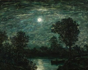 RALPH ALBERT BLAKELOCK : Nachtszene : 13x19 Archiv Kunstdruck - Bild 1 von 2