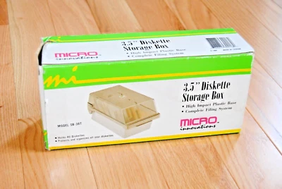 Micro Innovations 3.5” Diskette Storage Box Holds 40 Diskettes - Image 1 of 4