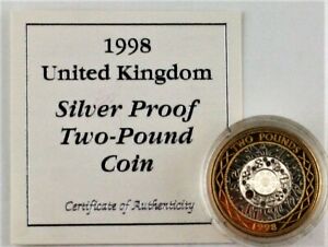 1998 Standing on the Shoulders of Giants Silver Proof £2 coin, capsule COA pouch