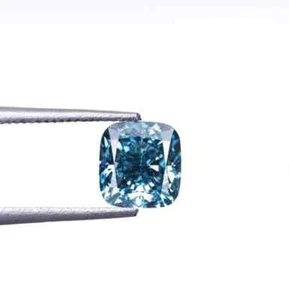 IGI Certified 2 CT Lab Grown CVD Diamond Cushion Cut Fancy Vivid Blue VS1 - R3 - Picture 1 of 5