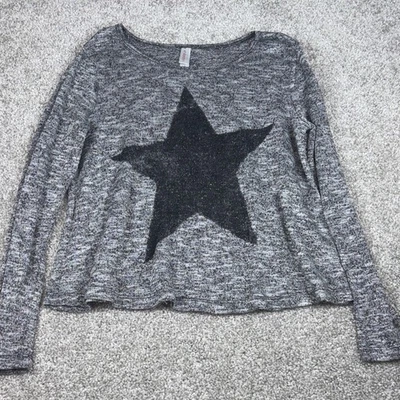 Top manga larga estampado de estrellas gris jaspeado talla 10/12 grande en niñas Foto 1 de 4