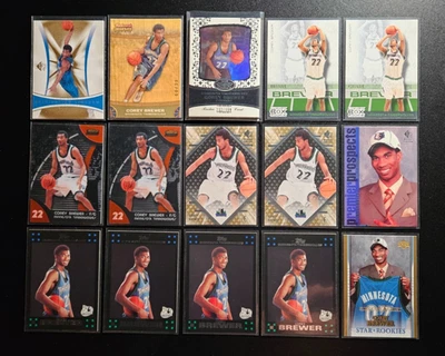(15) 2007-08 Corey Brewer Rookie Cards Topps Trademarks Gold /99 Florida Gators - Image 1 of 4