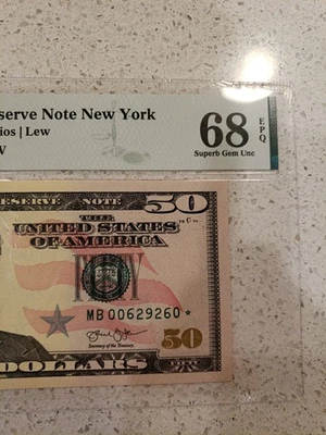 2013 $50 New YORK Star PMG Superb Gem 68 EPQ!  Very Scarce!!! - Image 1 of 3